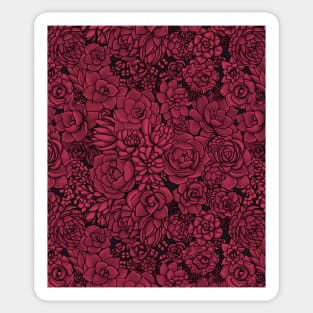 Succulents in Viva Magenta- Color of the Year 2023 Sticker